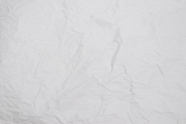 Buruşmuş beyaz kağıt arka plan. Üst görünüm. 