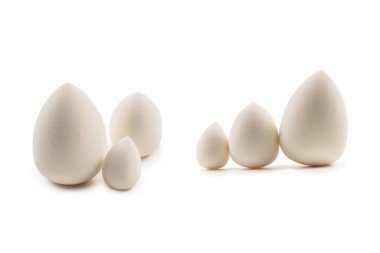 Küçük, orta ve büyük beyaz güzellik karıştırıcı beyaz üzerinde izole.