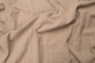 Pamuk bej kumaş desenli. Üst görünüm. 