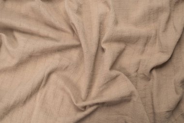 Pamuk bej kumaş desenli. Üst görünüm. 