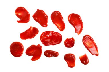 Kırmızı sos beyaz arka planda izole edilmiş. Ketçap..