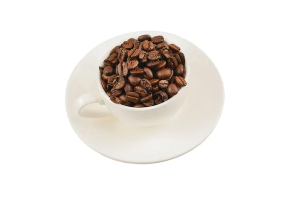 วยกาแฟและเมล ดกาแฟ — ภาพถ่ายสต็อก