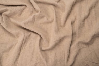 Pamuk bej kumaş desenli. Üst görünüm. 