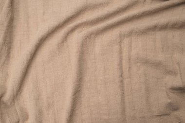 Pamuk bej kumaş desenli. Üst görünüm. 