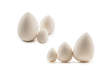 Küçük, orta ve büyük beyaz güzellik karıştırıcı beyaz üzerinde izole.