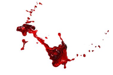 Beyaz arkaplanda kırmızı sıçramalar. 