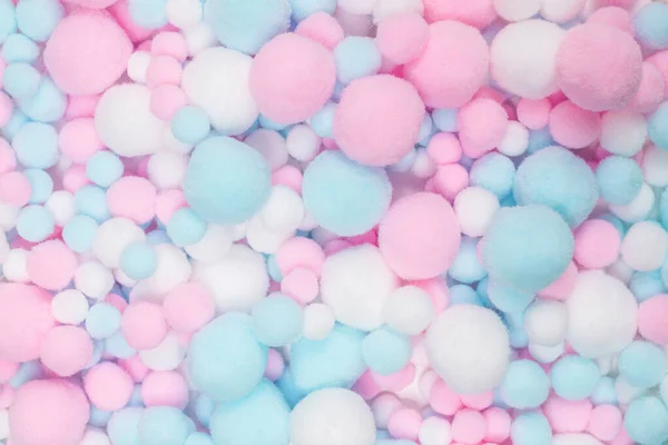 White Pink Blue Soft Pompons Background — Stock Photo, Image