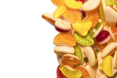 Lezzetli jelibon şekerler. Üst görünüm. 