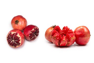 Beyaz arka planda izole edilmiş tatlı sulu nar.. 