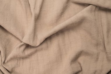 Pamuk bej kumaş desenli. Üst görünüm. 