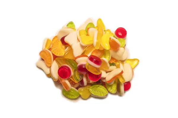 Assorted Tasty Gummy Candies Top View — Stock Photo, Image