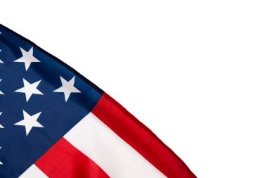 Arka plan olarak Amerikan bayrağı. Üst görünüm.