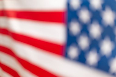 Arka plan olarak Amerikan bayrağı. Bulanık arkaplan. 