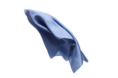 Akan mavi ipek eşarp beyaz arkaplanda izole edildi. 