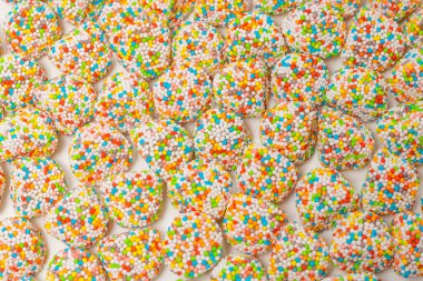 Lezzetli jöleli şekerler. Üst görünüm.  