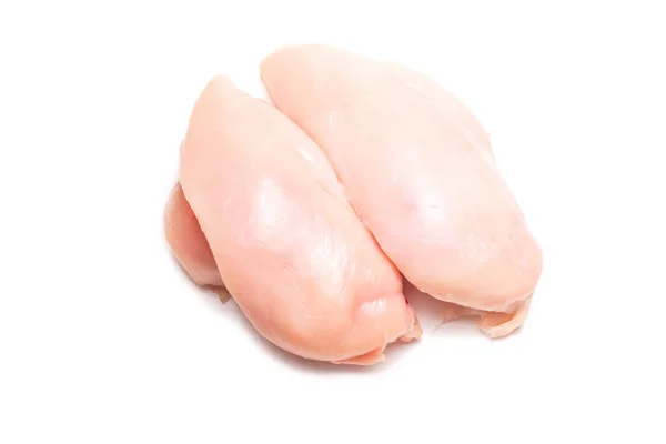 Fillet Ayam Mentah Diisolasi Pada Latar Belakang Putih — Stok Foto