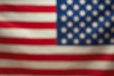 Arka plan olarak Amerikan bayrağı. Bulanık arkaplan. 