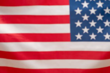 Arka plan olarak Amerikan bayrağı. Bulanık arkaplan. 