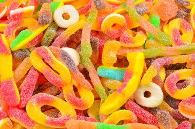 Çeşit çeşit şekerleme. Üst Manzara. Jöleli şekerler.