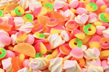 Çeşit çeşit şekerleme. Üst görünüm. 