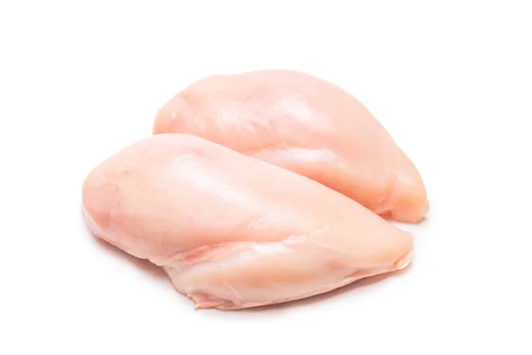 Fillet Ayam Mentah Diisolasi Pada Latar Belakang Putih — Stok Foto
