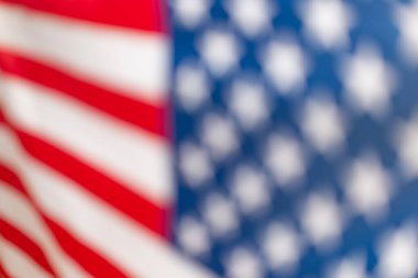 Arka plan olarak Amerikan bayrağı. Bulanık arkaplan. 