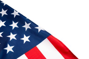 Arka plan olarak Amerikan bayrağı. Üst görünüm.