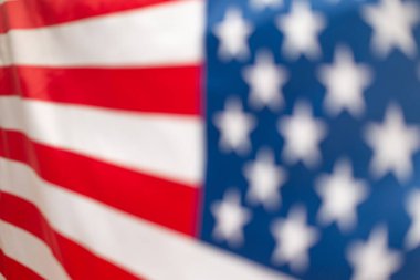 Arka plan olarak Amerikan bayrağı. Bulanık arkaplan. 