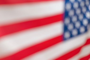 Arka plan olarak Amerikan bayrağı. Bulanık arkaplan. 