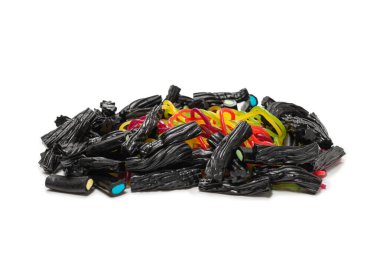 Lezzetli jöleli şekerler. Üst görünüm.  