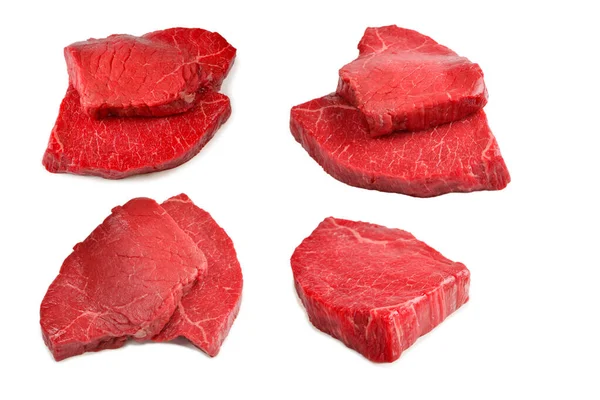 Hovězí Steak Izolované Bílém Pozadí — Stock fotografie