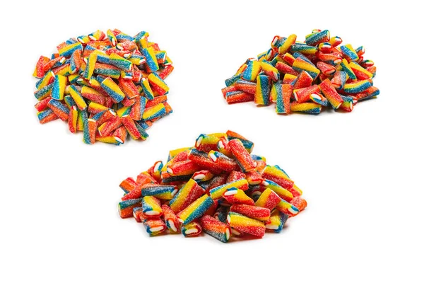 Tubos Colores Caramelos Gelatina Vista Superior — Foto de Stock