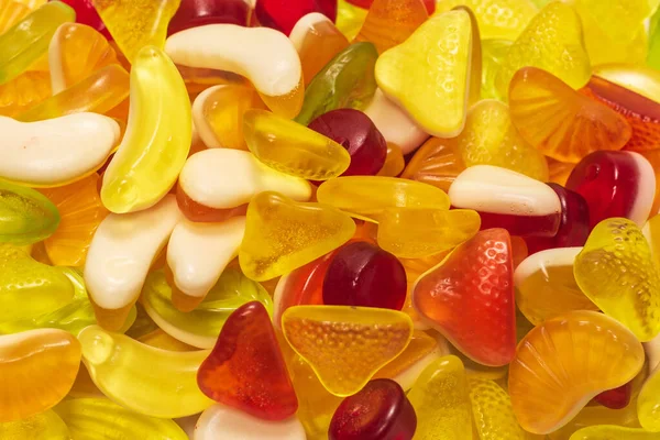 Assorted Tasty Gummy Candies Top View — Stock Photo, Image