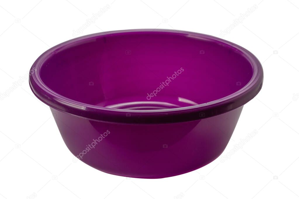 Purple hand basin isolated on white background.