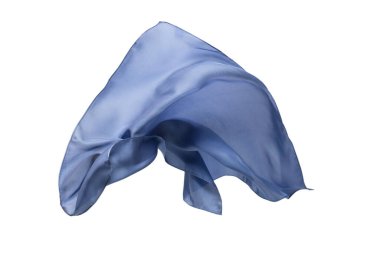 Akan mavi ipek eşarp beyaz arkaplanda izole edildi. 