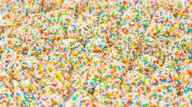 Lezzetli jöleli şekerler. Üst görünüm.  