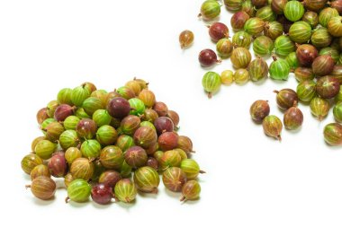 Bektaşi üzümü beyaz arka planda izole edilmiş. Üst görünüm. 