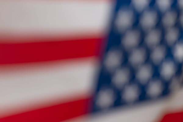 Американский флаг как фон. Размытый фон. 
