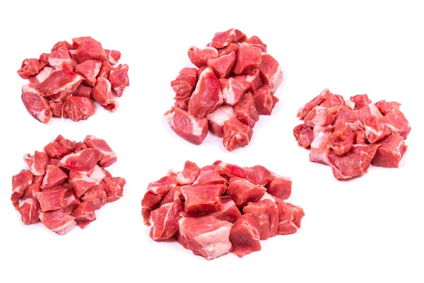 Fresh Raw Pork Pieces Isolated — Stock Photo, Image