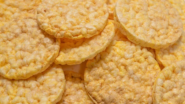 Rice Wafers Background Top View — Stock Photo, Image