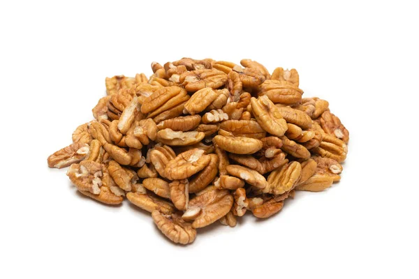 Pecan Nut Isolated White Background Top View — Stock Photo, Image