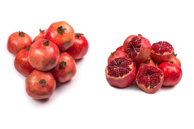 Beyaz arkaplanda izole edilmiş tatlı nar. 