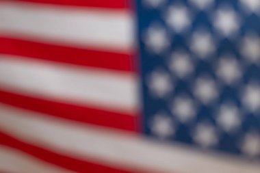 Arka plan olarak Amerikan bayrağı. Bulanık arkaplan. 