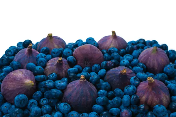 Blaubeeren Feigen Himbeeren Ansicht Von Oben — Stockfoto