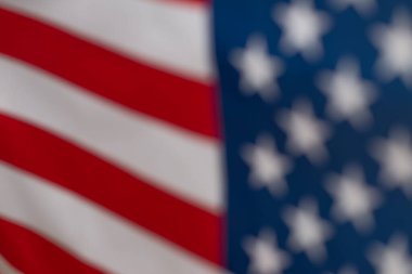 Arka plan olarak Amerikan bayrağı. Bulanık arkaplan. 