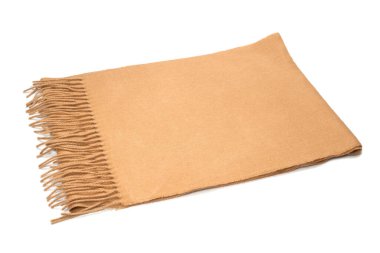 Kahverengi eşarp beyaz arkaplanda izole. 