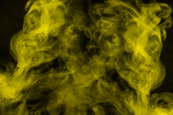 Yellow Steam Black Background Copy Space — Stock Photo, Image