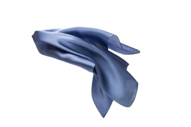 Akan mavi ipek eşarp beyaz arkaplanda izole edildi. 