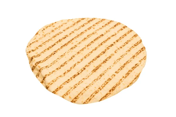Gegrilde Pitta Brood Geïsoleerd Witte Achtergrond Bovenaanzicht — Stockfoto