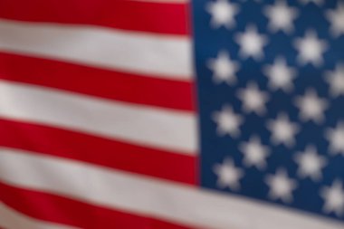 Arka plan olarak Amerikan bayrağı. Bulanık arkaplan. 